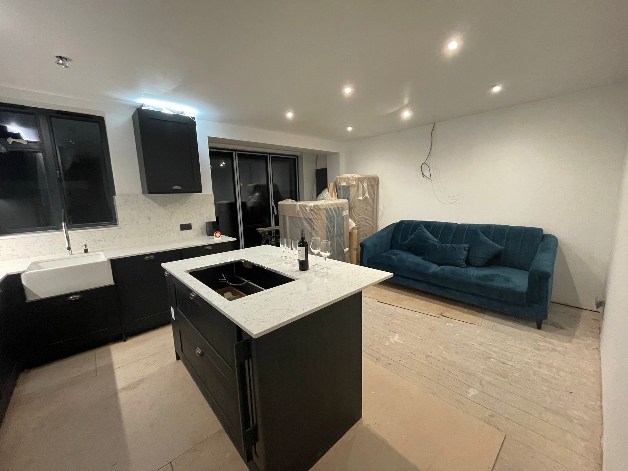 Finished Open Plan Kitchen