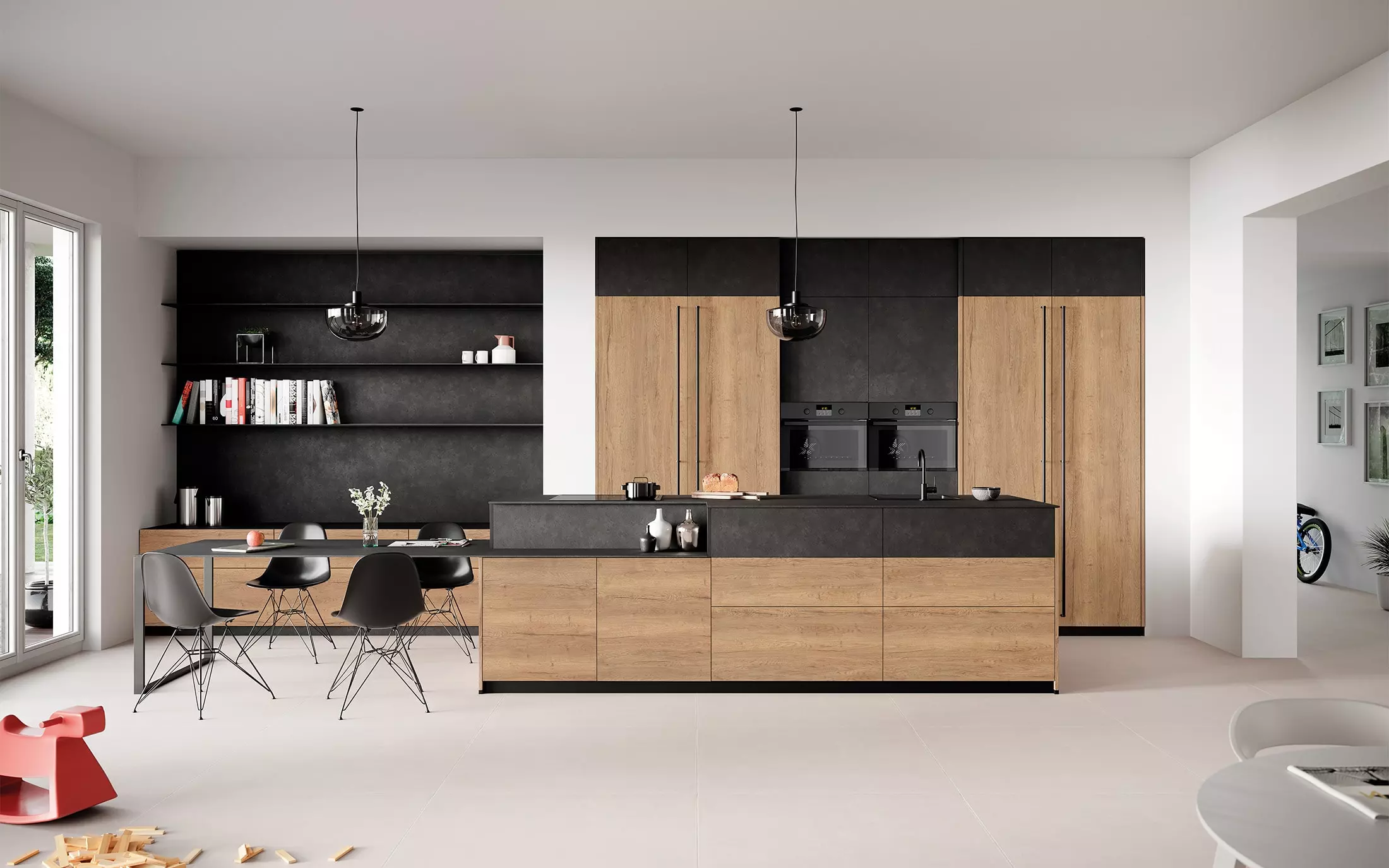 Zerox Old Split Oak Kitchen with Dining Area