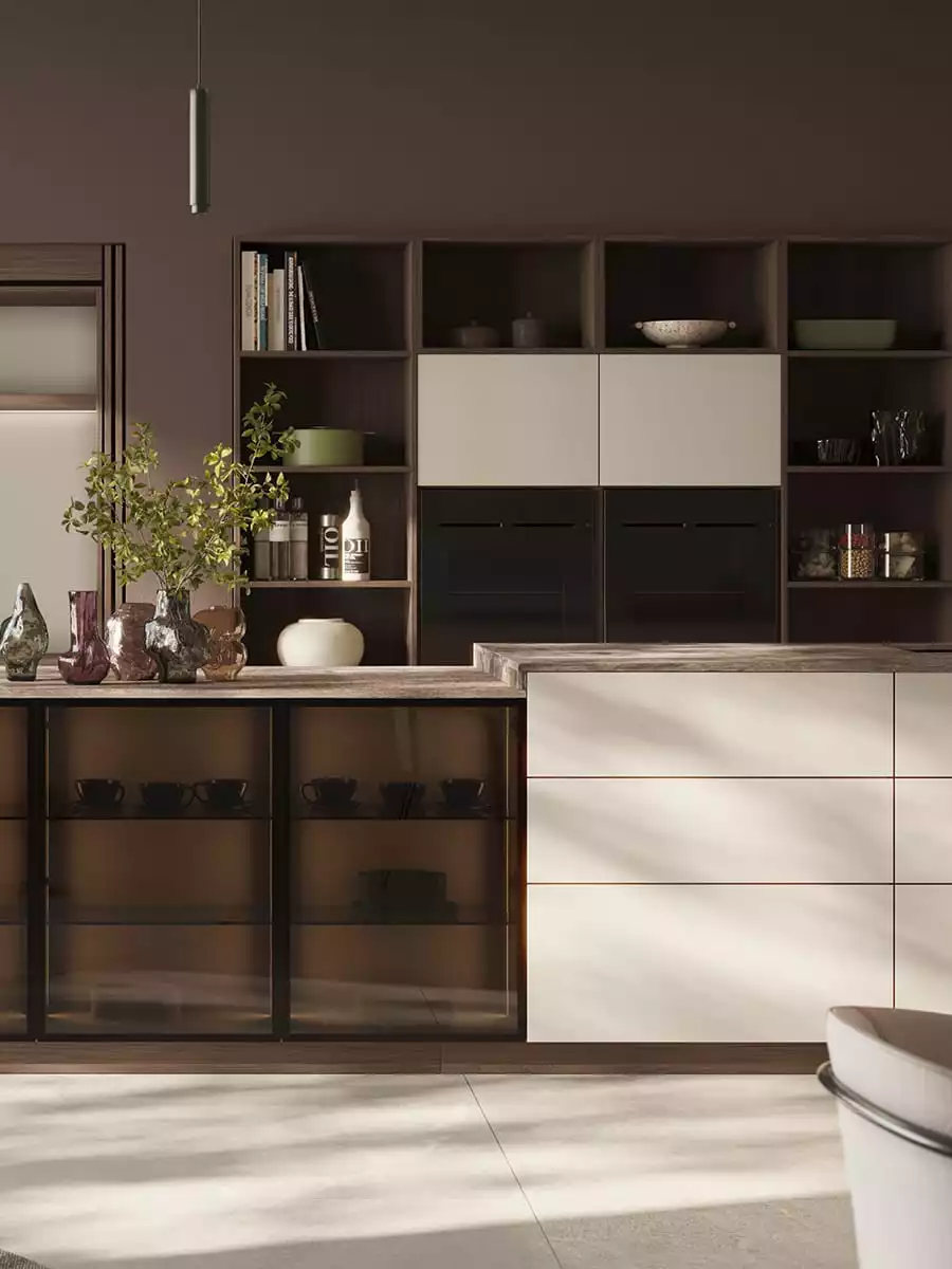 Pocket Doors Open Kitchen View