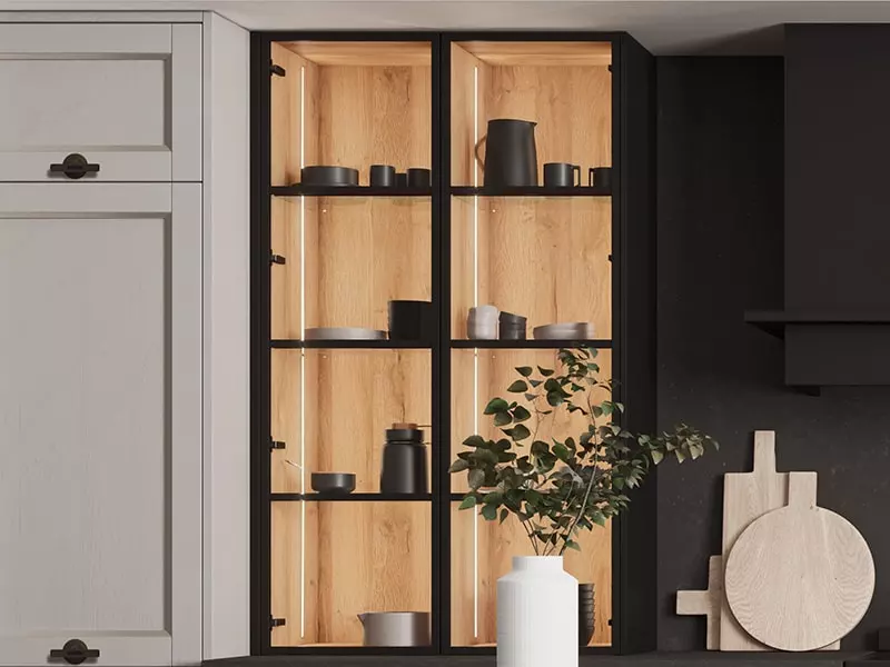 Lattice Glass Doors Detail